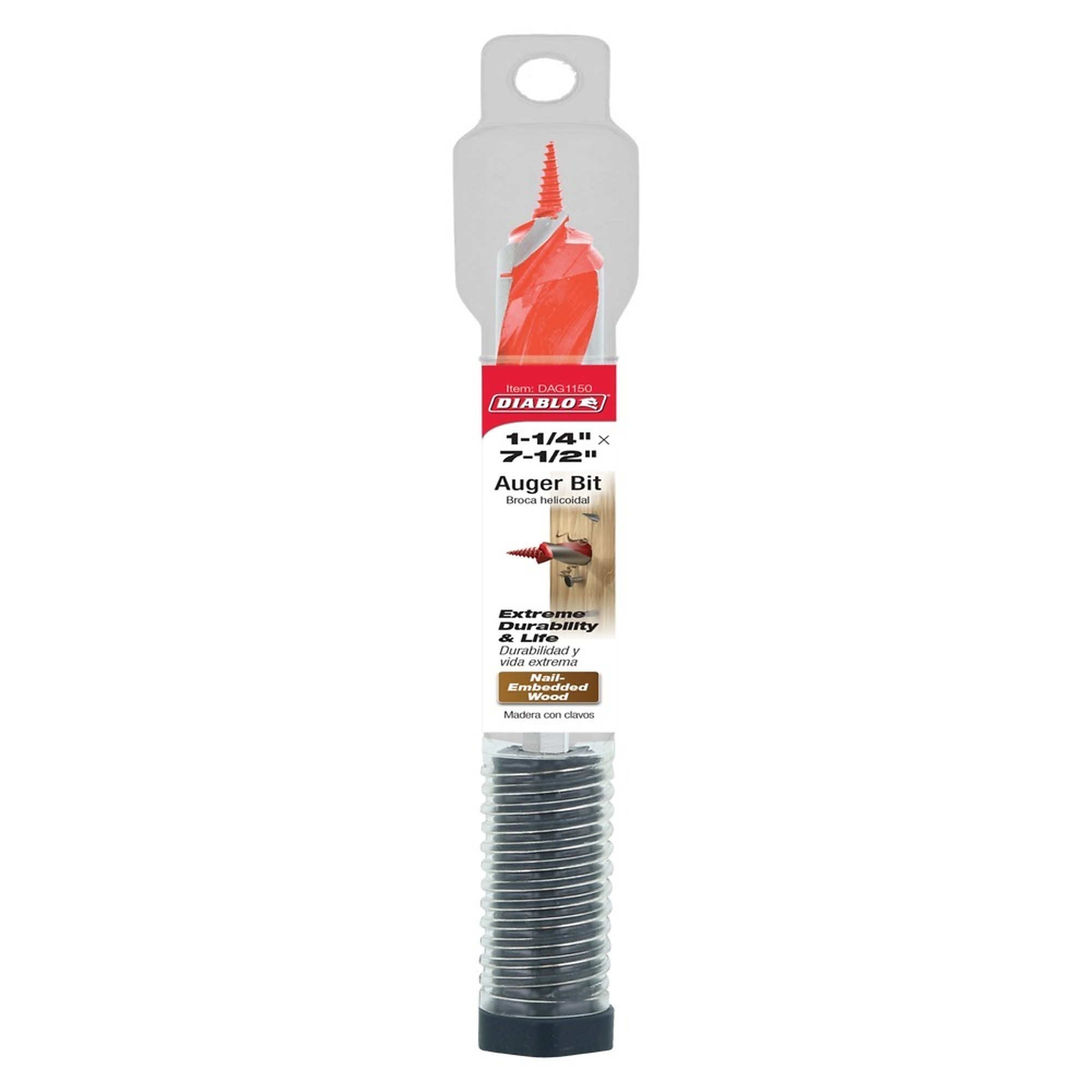 Diablo Tools, 1-1/4x7-1/2 Auger Bit, Included (qty.) 1, Model# DAG1150